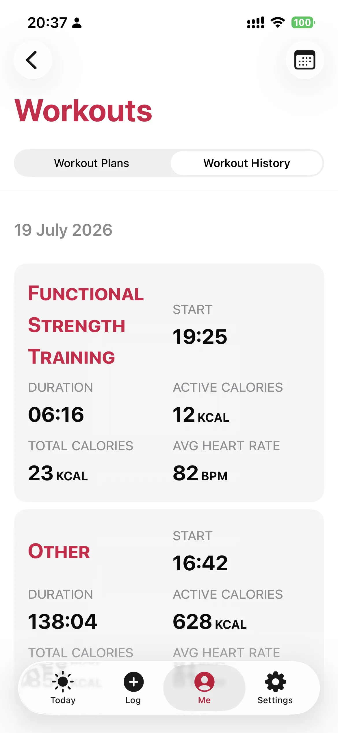 slotho workouts and fasting screen with the eating window and stages